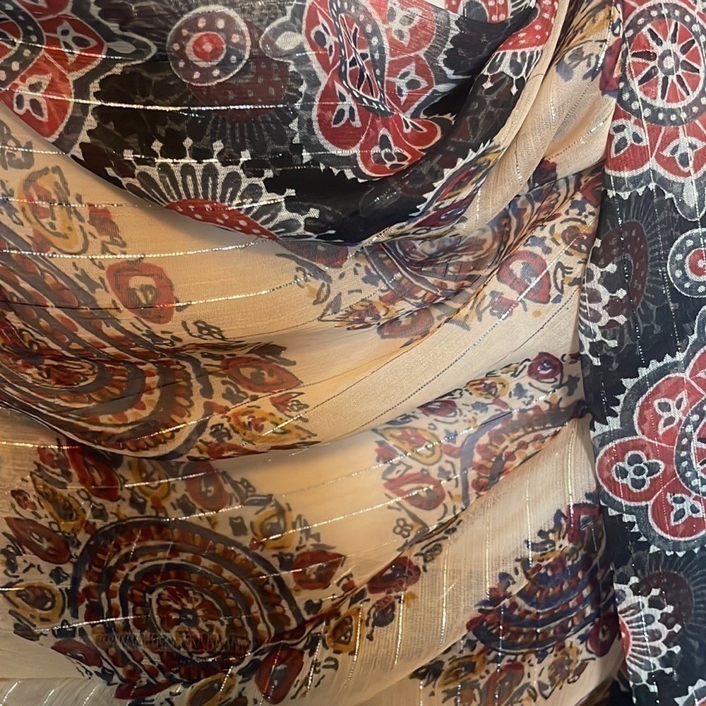 FREE PEOPLE chiffon wrap top one size - Picture 2 of 8